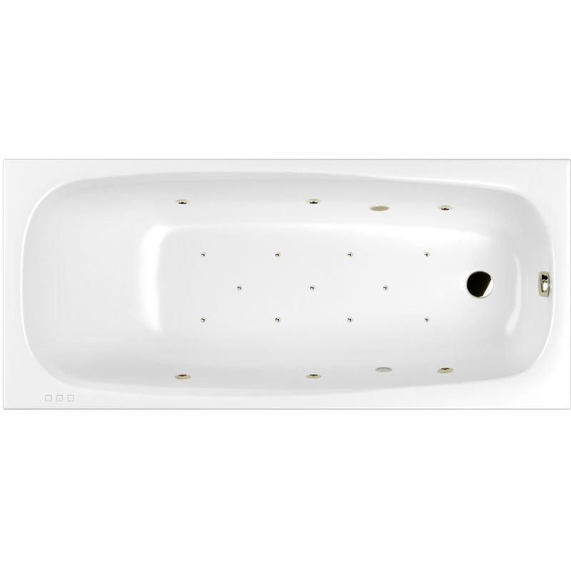 Ванна гидромассажная Whitecross Layla RELAX 0102.180080.100.RELAX.BR 180x80 (белый глянцевый, бронза), каркас, слив-перелив